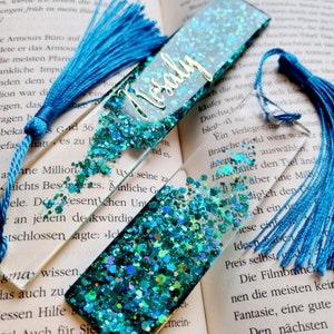Personalisierte Lesezeichen bookish merch bücherwurm geschenk geschenke für Geburtstag lesen zubehör glitzer kleinigkeiten bücher liebe