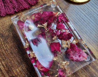 Porte-savons vintage décoratif salle de bain ensemble roses rouges étagère à bijoux pour savon cadeau fait à la main plat à bijoux unique April4.art