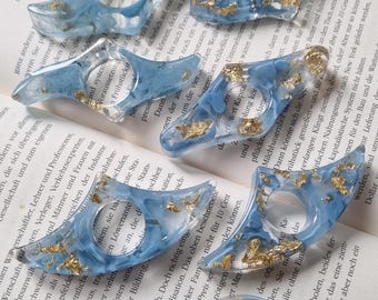 Resin Book Page Holders | Handmade Reading Support with Marble Effect & Gold | Gift for Readers | Book Accessories