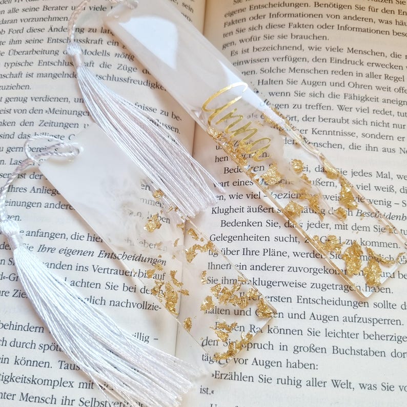 Personalized bookmark, gift, small item, bookworm, handmade, bookmark, reading aid, small gifts, April 4th Art Weiß