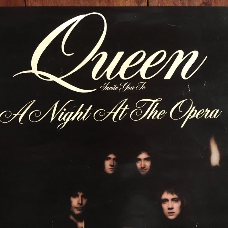 Queen A Night At The Opera 1976 Tour Poster Elektra Records Etsy