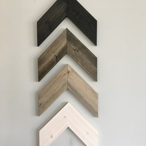 Wall Art 4 Piece Chevron, Rustic Unique Home Décor, Wooden , Wooden Chevron, Hanging Wood Arrow (4 piece)