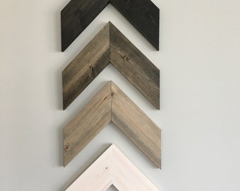 Rustic Chevron Wood Arrow Wall Art: 4 Piece Home Decor