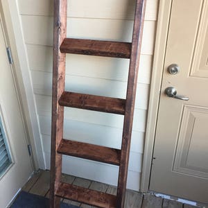 Farmhouse Ladder, Blanket Ladder, Quilt Ladder, Bedroom Blanket organizer, Rustic Decor, Farmhouse, Organizer 5ft image 7