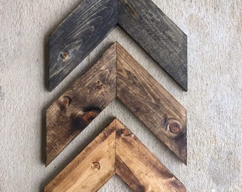 Wall Art 3 Piece Chevron, Rustic Unique Home Décor, Wooden , Wooden Chevron, Hanging Wood Arrow (3 piece)