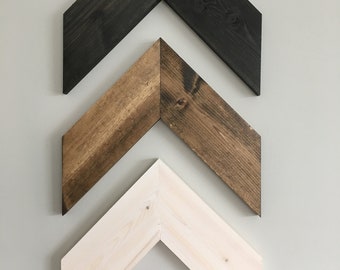 Wall Art 3 Piece Chevron, Rustic Unique Home Décor, Wooden , Wooden Chevron, Hanging Wood Arrow (3 piece)