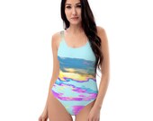 One-Piece Pink Sunset Swimsuit