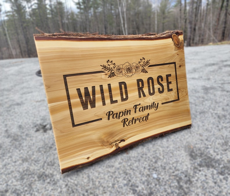X-LARGE SOLID WOOD : Outdoor Carved Sign, Custom Wooden Carved Cabin Sign, Pine Trees, Camper Weekend Camping, Lake house Cottage Rustic