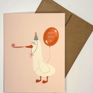 Biglietto di auguri di compleanno con oca, gioco di parole sull'oca, biglietto di auguri vuoto formato A2 immagine 2