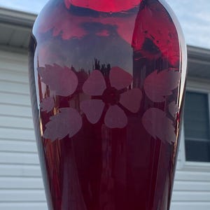Vintage Royal Ruby Anchor Hocking Vase Collectible