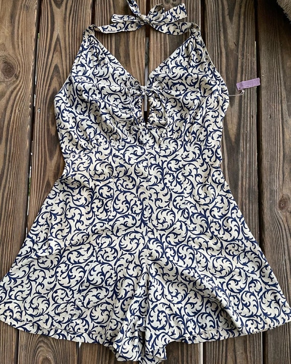 1930’s Deadstock Beach Romper/Playsuit in a rare v