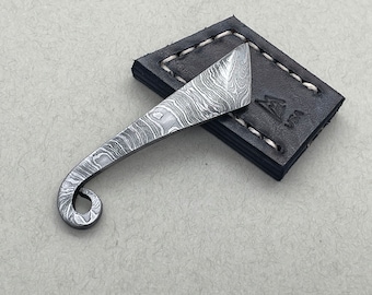 Mini Damascus Kiridashi - woodworking / carving / marking knife