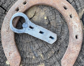 Hand Forged Bottle Opener from a Vintage Horseshoe