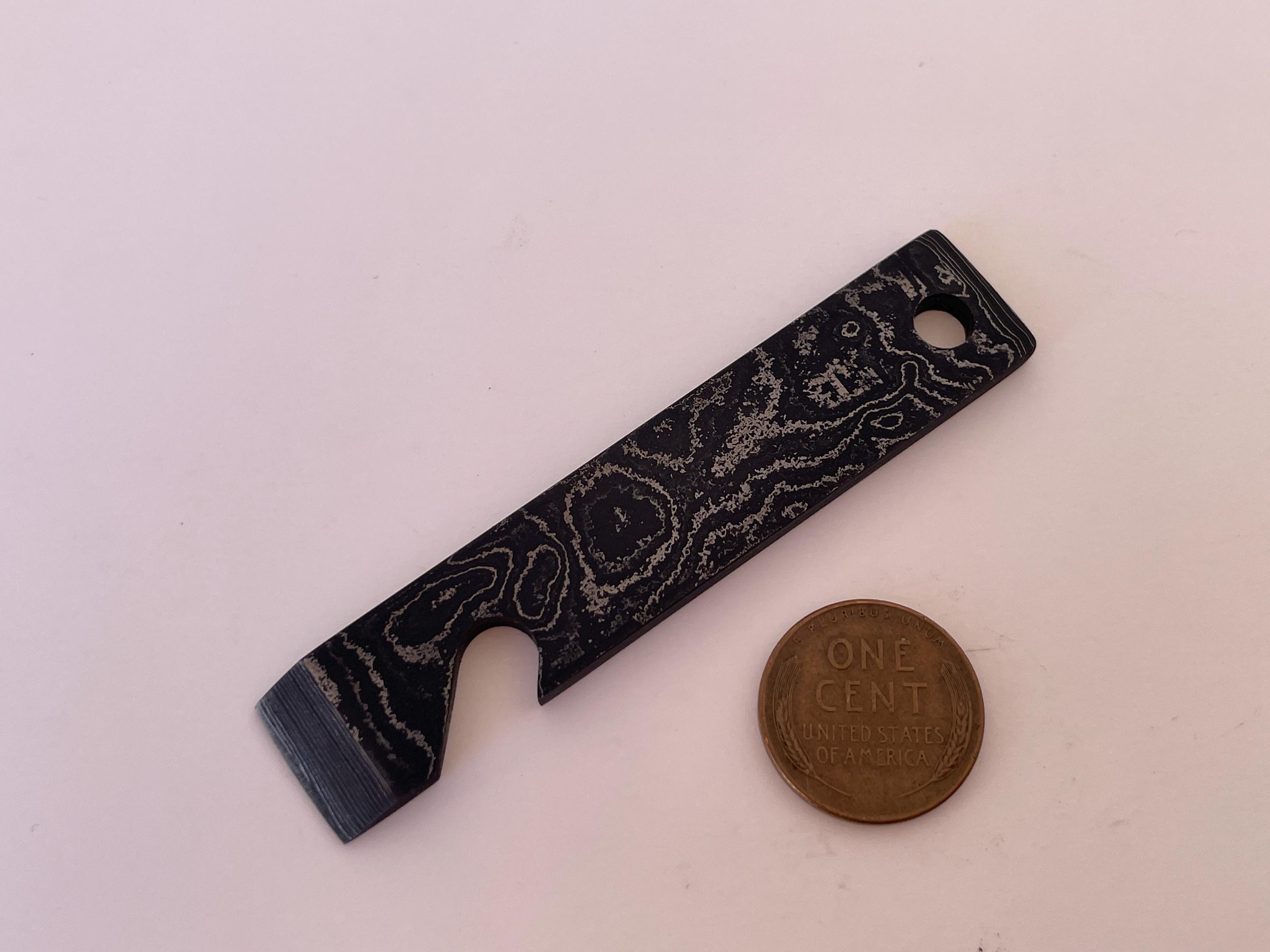 Handmade Damascus Bottle Opener and Prybar for Your Keyring - Etsy