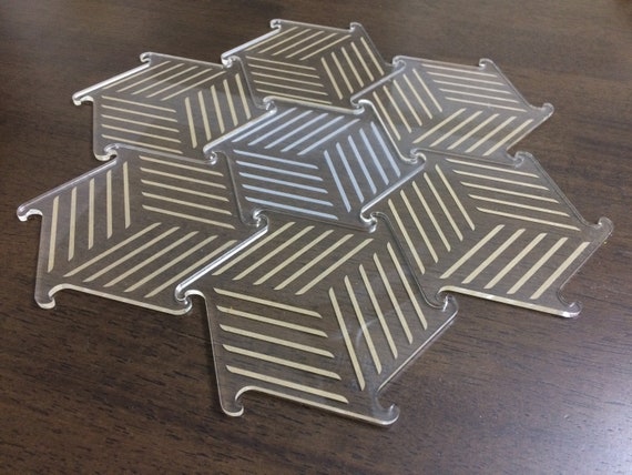 Geometrical Interlocking Acrylic Coasters | Etsy