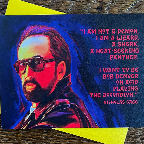 GET in the CAGE- Nicholas Cage Appreciation Club Card and Print