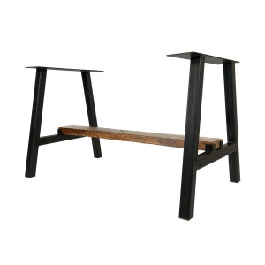 The 'Timberline' Metal Table Base: MATTE BLACK, Dining and Bar Table Legs, DIY Trestle Table Frame, w/Leveling Feet