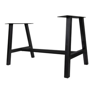 The 'Alpine' Metal Table Base: MATTE BLACK, Steel Dining or Bar Table Legs, DIY Table Frame, w/Leveling Feet