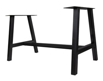 The 'Alpine' Metal Table Base: MATTE BLACK, Steel Dining or Bar Table Legs, DIY Table Frame, w/Leveling Feet