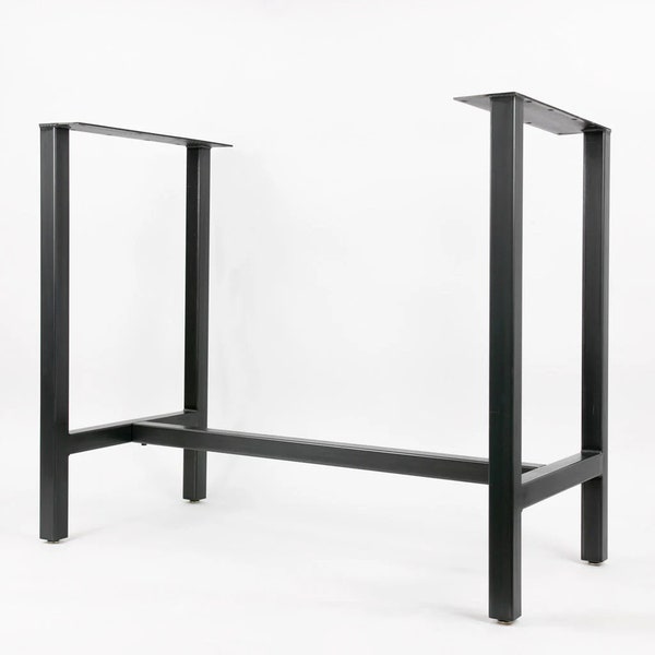 The 'Chassis' Metal Table Base: MATTE BLACK, Steel Console, Dining or Bar Table Legs, DIY Table Frame, w/Leveling Feet