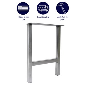 The 'H-Frame' Metal Table Legs, Industrial Coffee, Dining or Bar Steel Table Legs, DIY Modern Table legs, w/Leveling Feet image 3