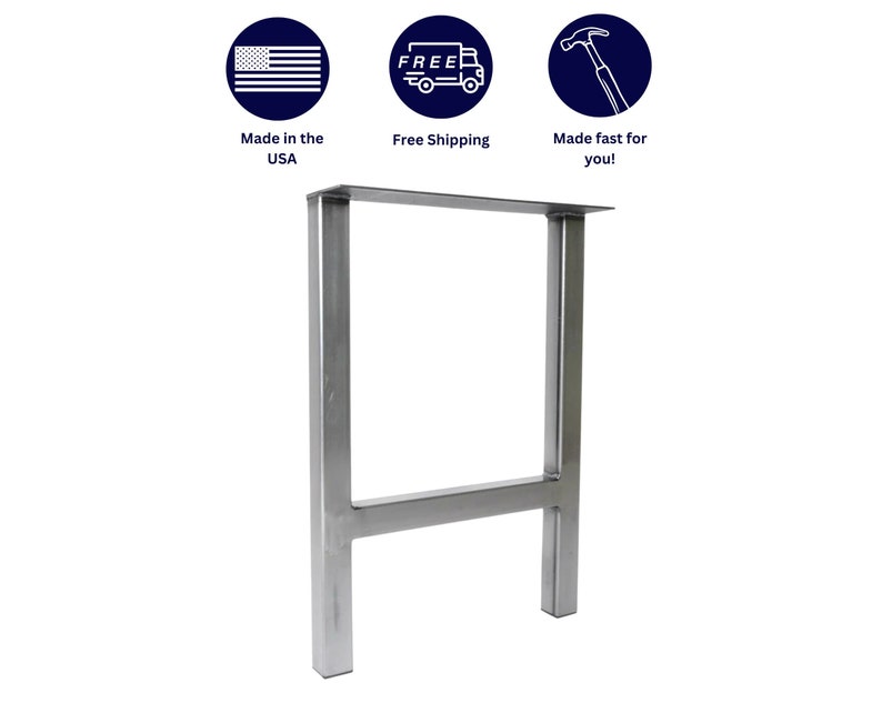 The 'H-Frame' Metal Table Legs, Industrial Coffee, Dining or Bar Steel Table Legs, DIY Modern Table legs, w/Leveling Feet image 3