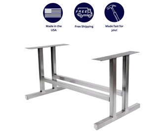 The 'Continental' Metal Table Base: MATTE BLACK, Steel Table Legs, Dining Table Base, DIY Table Legs, w/Leveling Feet