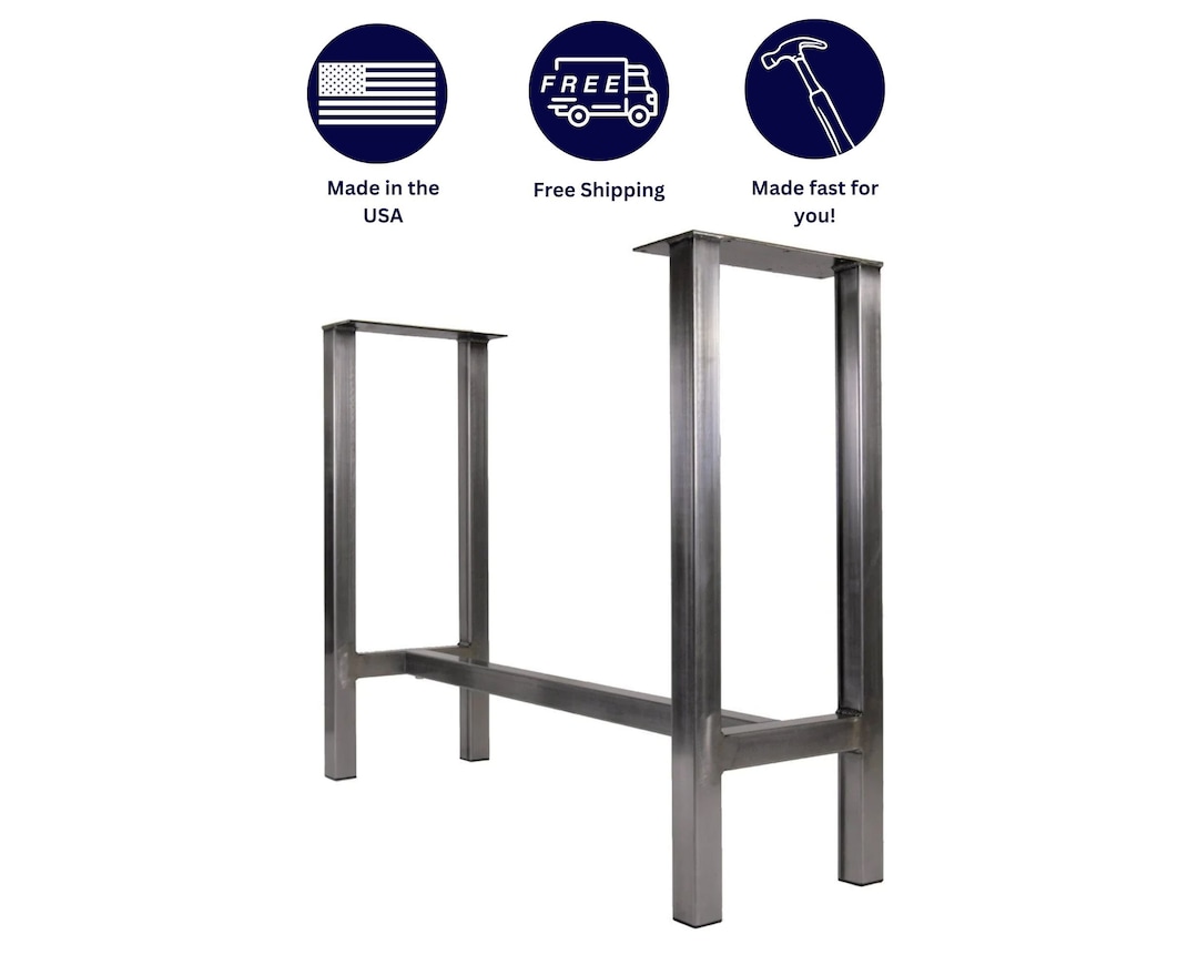 The 'chassis' Metal Table Base: MATTE BLACK, Steel Console or Bar Table ...