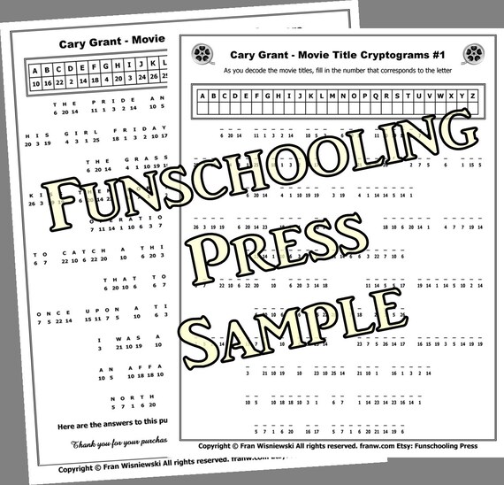 Cary Grant Video clip Name Cryptogram Puzzle #1 Printable Electronic Down load photo about Cryptogram Puzzles Printable named Cary Grant Online video Name Cryptogram Puzzle #1 Printable Electronic Obtain