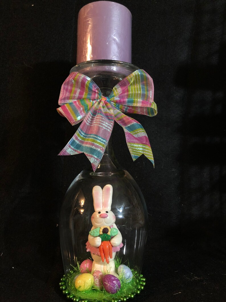 Easter Bunny Candle Holder, Wineglass Etsy