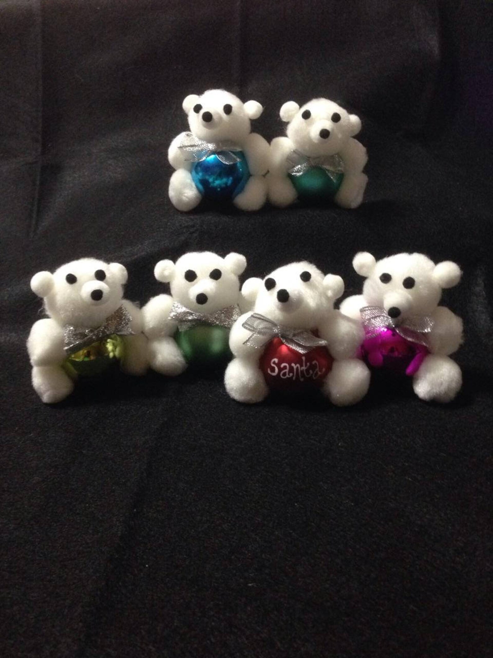 Christmas Ornament Teddy bear 6 pack ornaments Personalized Etsy