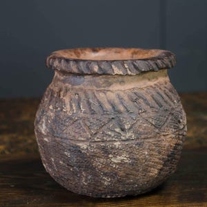 Vintage African Smoke Fired Clay Pot, Rustic Handcrafted Terracotta Vessel, Tribal Pottery, Organic Wabi Sabi Home Décor