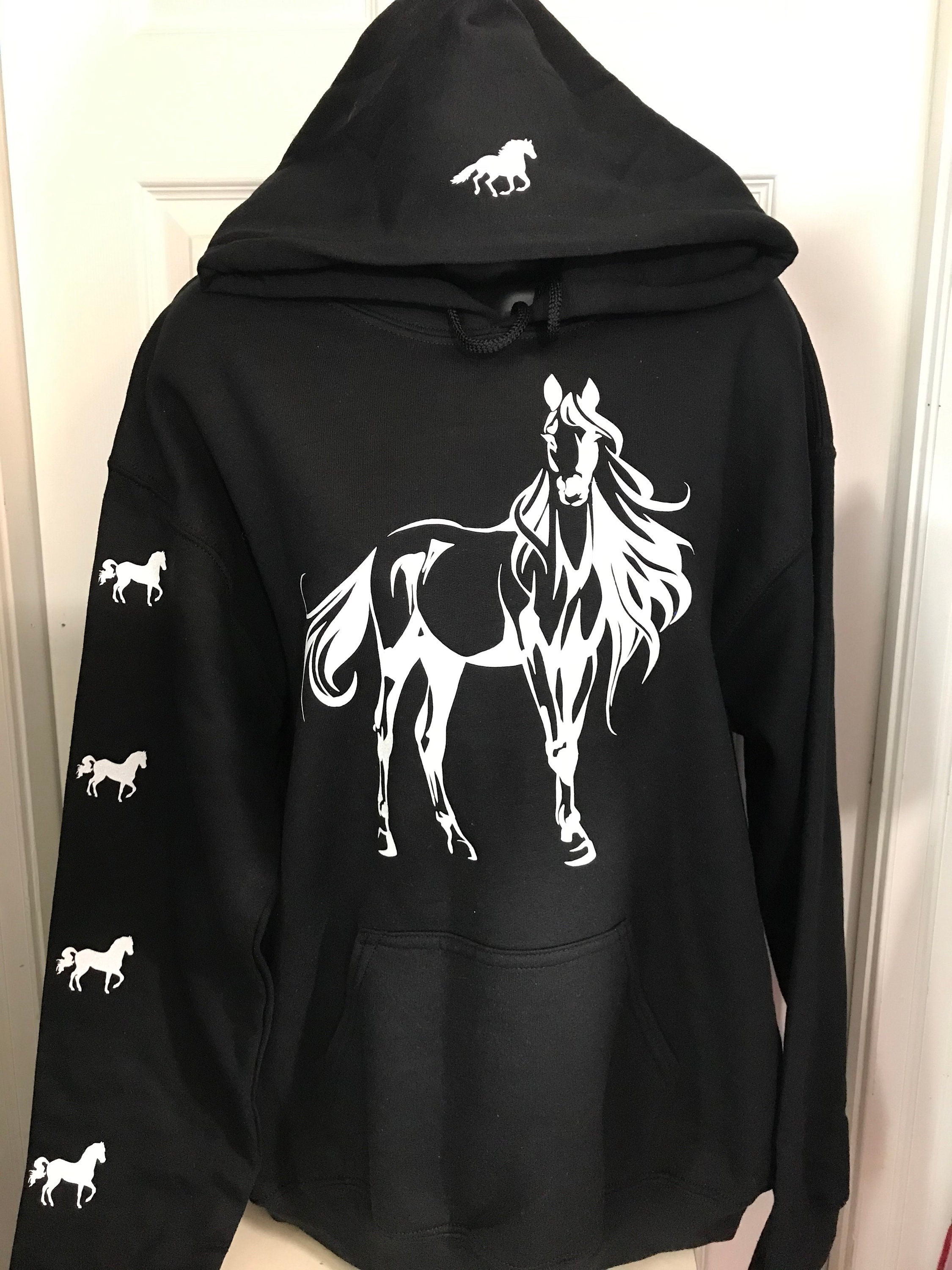 Womens Horse glitter hoodie Etsy