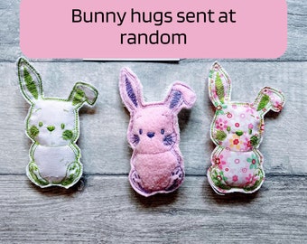 Cute Bunny Hugs By Post With Poem, Little Rabbits Pocket Hugs,  Missing You Gift, Handmade Fabric Tiny Rabbits, Mental Health Box filler