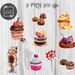 9 Sweets Clipart Cupcake Clipart Digital Cupcake Elements Sweets graphics Candy clipart Chocolate Wedding cupcakes Birthday cupcakes Candy