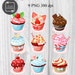 9 Cupcakes Clipart Love Cupcake Clipart Digital Cupcake Element Love Cakes graphics Valentine’s clipart Wedding cupcakes Birthday cupcakes