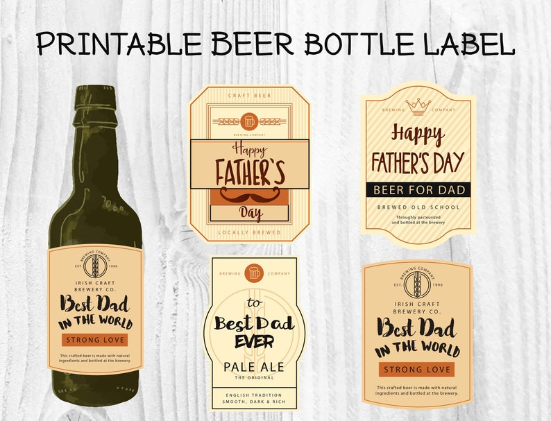 4 Layouts Fathers Working day Beer Bottle Label, Fathers Working day Occasion Beer Bottle Sticker, Reward for Father, Beer for Father, Bottle wrapper photo regarding Printable Beer Bottle Labels named 4 Plans Fathers Working day Beer Bottle Label, Fathers Working day Occasion Beer Bottle Sticker, Present for Father, Beer for Father, Bottle wrapper