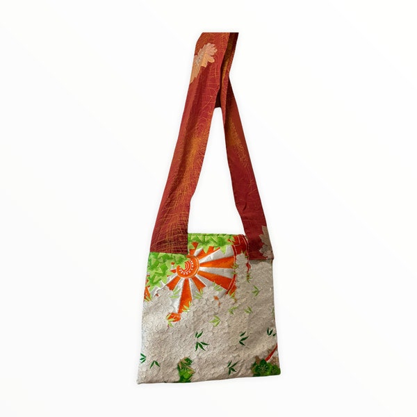 KinuJapan- Kimono shoulder Bag, Japanese Obi Bag, Crossbody Bags