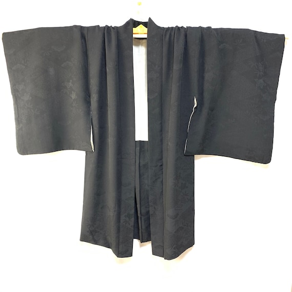 Black Haori, Japanese Haori, Black Silk Haori, Bo