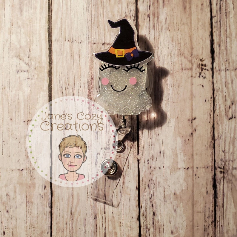 Witchy Ghost Retractable Badge Reel
