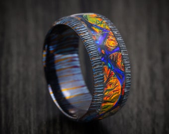 Kuro-Ti and Dichrolam Inlay Ring Custom Made Band