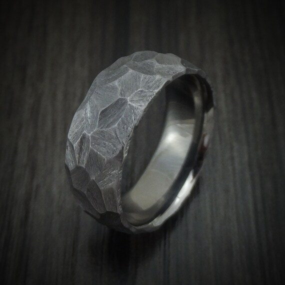 Buy Rock Hammered Tantalum Ring Custom Made Online in India 