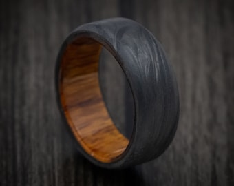 Forged Carbon Fiber Ring with Wood Sleeve Custom Made