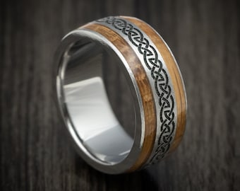 Titanium Celtic Knot and Hardwood Ring Custom Made