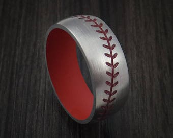 Titanium baseball ring with cerakote sleeve custom made