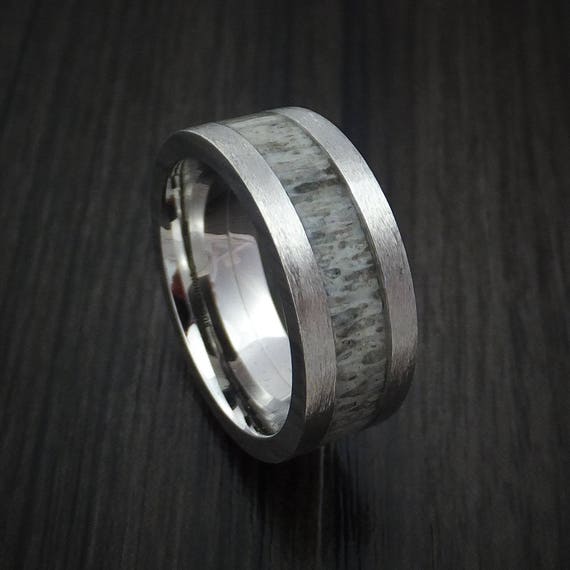 Cobalt Chrome and Antler Ring Custom Made Band | Etsy