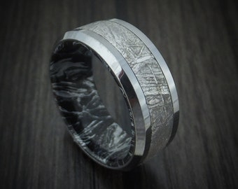 Titanium Men's Ring With Gibeon Meteorite And SpectraMokume Custom Made