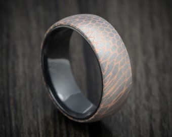 Superconductor Men's Ring with Black Zirconium Sleeve Custom Made Band
