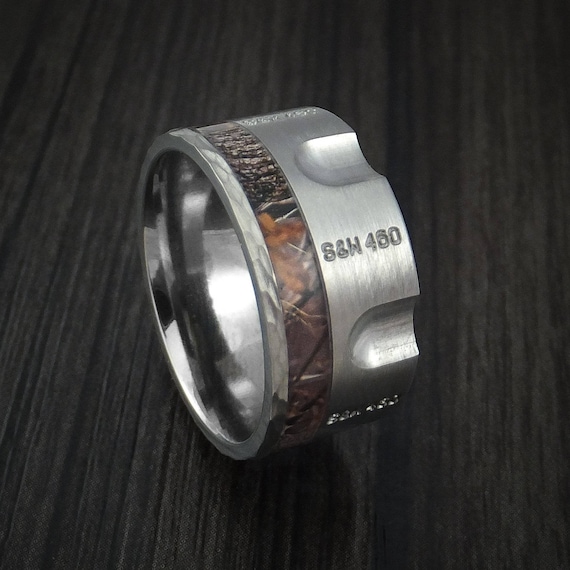 Titanium Revolver Ring With King's Woodland Camo Inlay and - Etsy