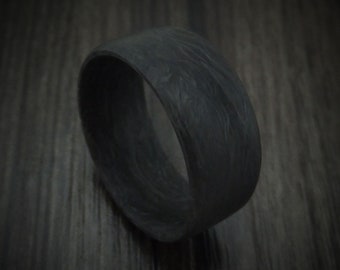 Solid Forged Carbon Fiber Men's Ring Custom Made Band